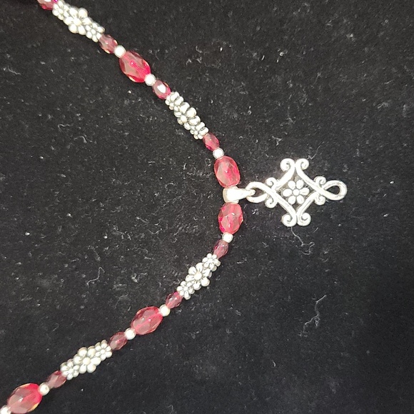 Cookie Lee Red Crystal Pendant Necklace - Picture 3 of 8